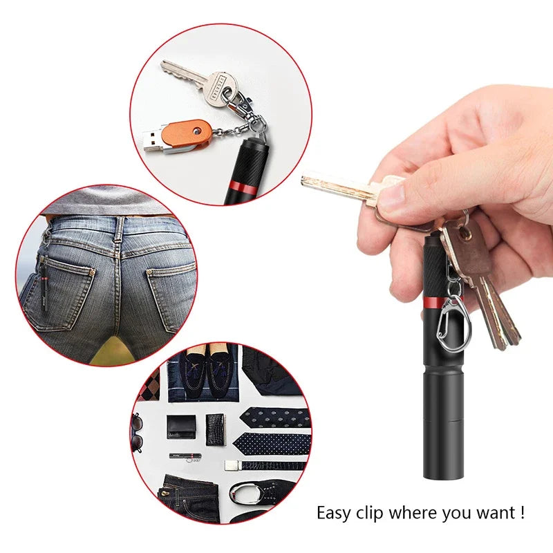 POCKETMAN Mini LED Pen Flashlight 600 Lumen Keychain Torch