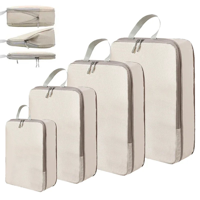 Portable Travel Compression Packing Cubes Bag Suitcase Clothes Handbag Travel Bag drawers for clothes folding bag hand big bags Zpaxo