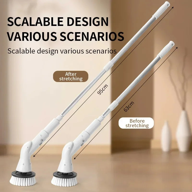 5/6-in-1 Electric Cleaning Brush 2000mAh Wireless Electric Rotary Cleaning Brush Shower Cleaning Brush Kitchen Bathroom Zpaxo