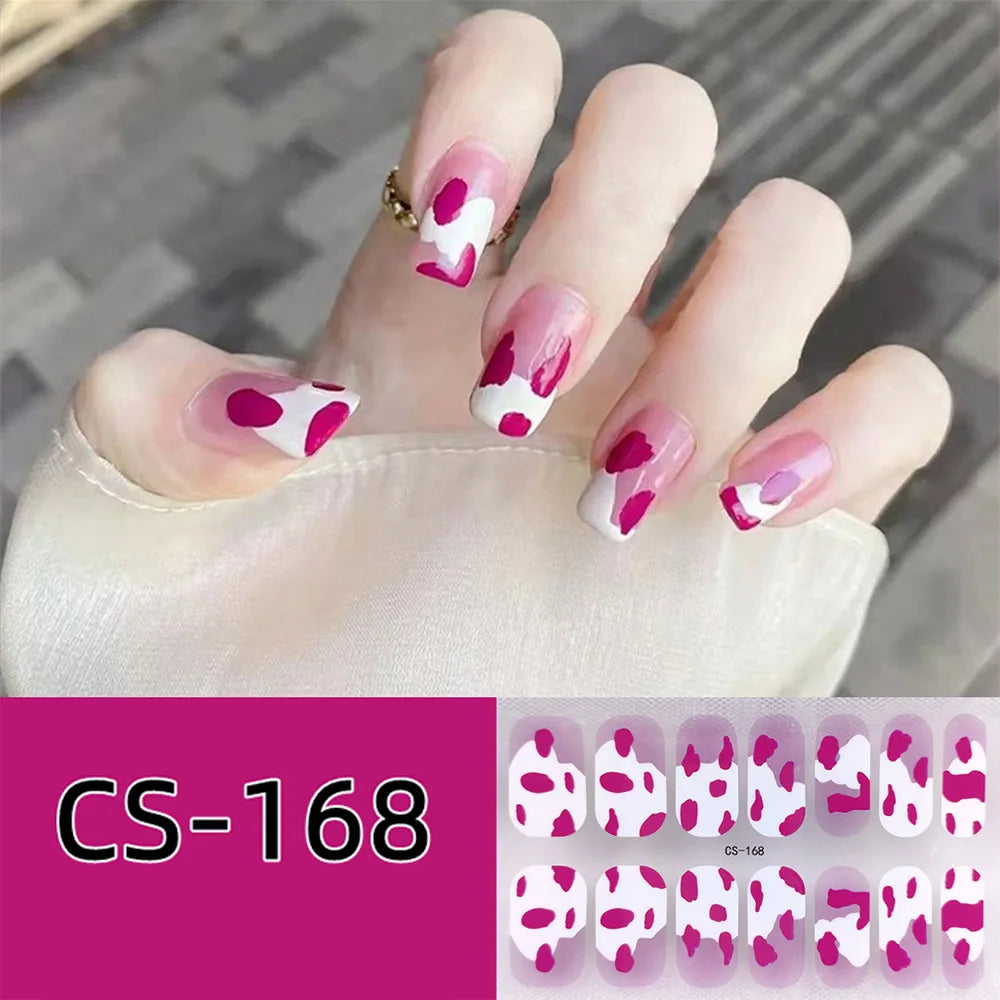 Baking Free Fashionable Nail Art Stickers Collection Manicure DIY Nail Polish Strips Wraps for Party Decor Zpaxo