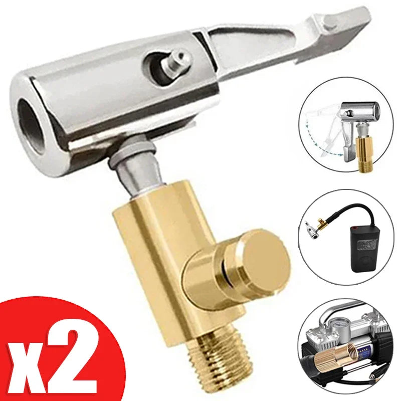 90° Lock-On Tire Inflator Chuck – Zinc Alloy Air Valve Adapter