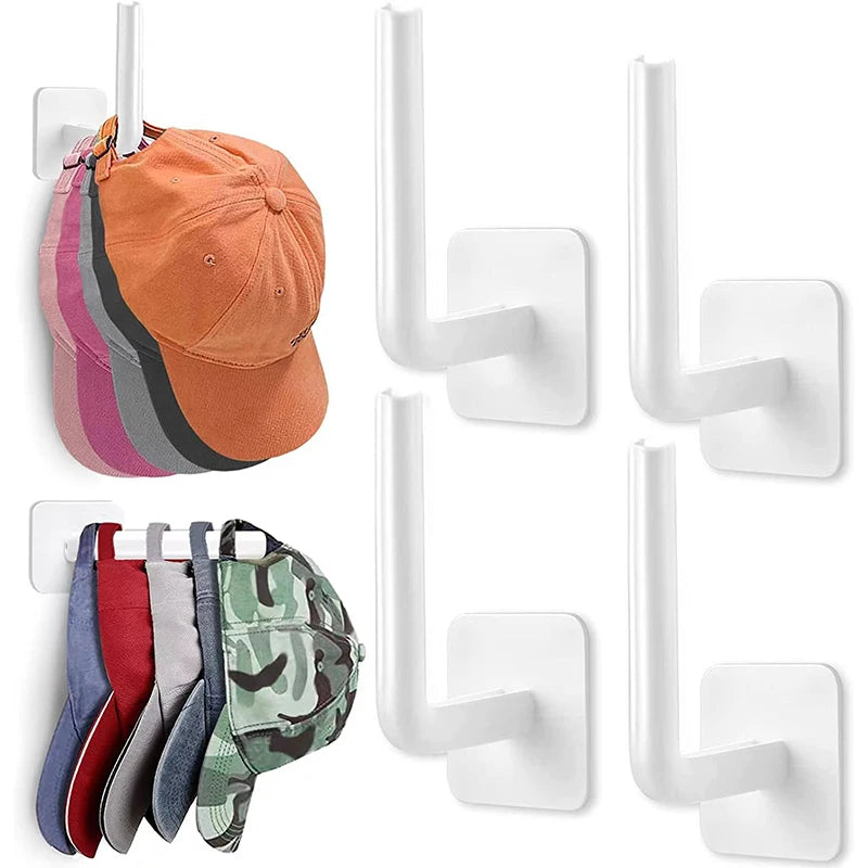 2 4 Punch-free Baseball Cap Hooks Multifunctional Bathroom Storage Zpaxo 4PCS White
