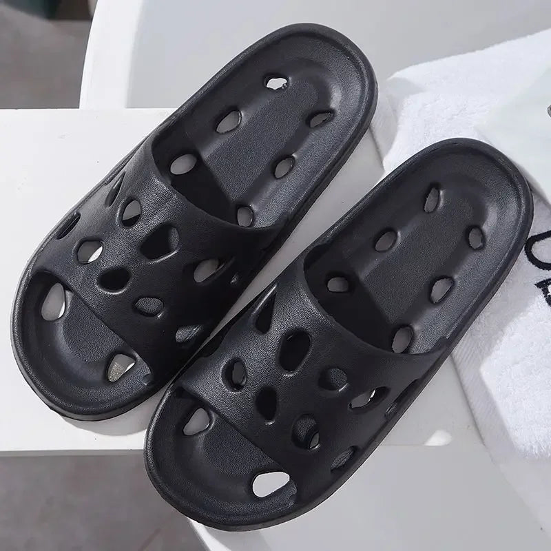 Summer Cloud Slippers Women Men Flip Flops Beach Sandals Bathroom Zpaxo Black 36