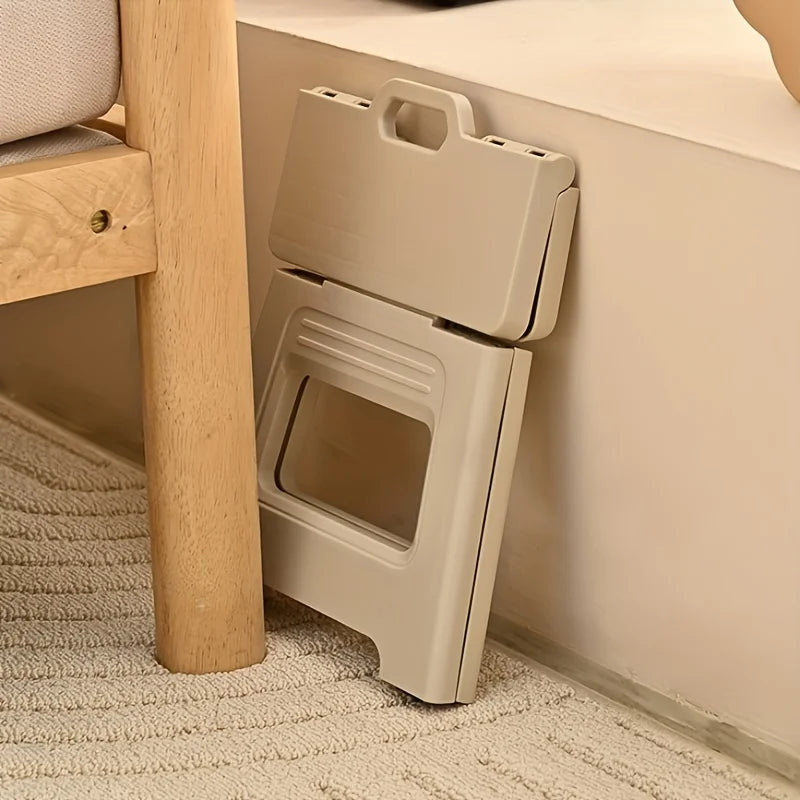 Folding Footstool Lightweight Sturdy Plastic Square Step Stool