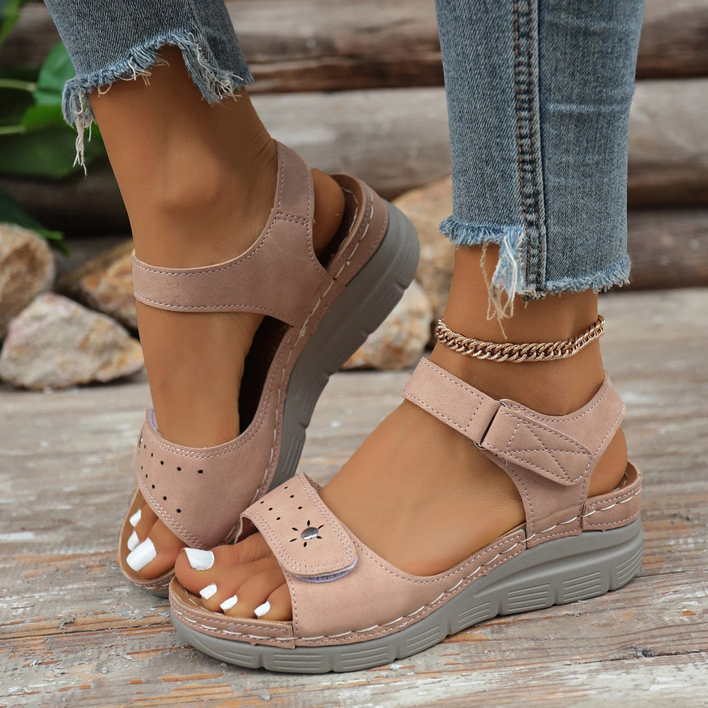 2026 New Women Sandals Fashion Wedge Sandals for Women Summer Thick Sole Non Slip Beach Shoes Woman Lightweight Platform Sandals Zpaxo