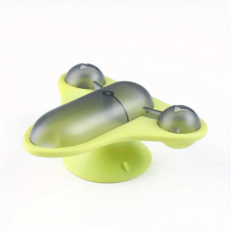 Cat Teaser Toy Spinning Aircraft Supports Dispenser Dizzy Interactive