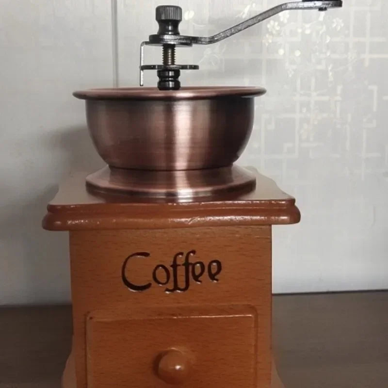 Vintage Wooden Manual Burr Coffee Grinder – Hand Crank Mill Manual Coffee Grinder Zpaxo