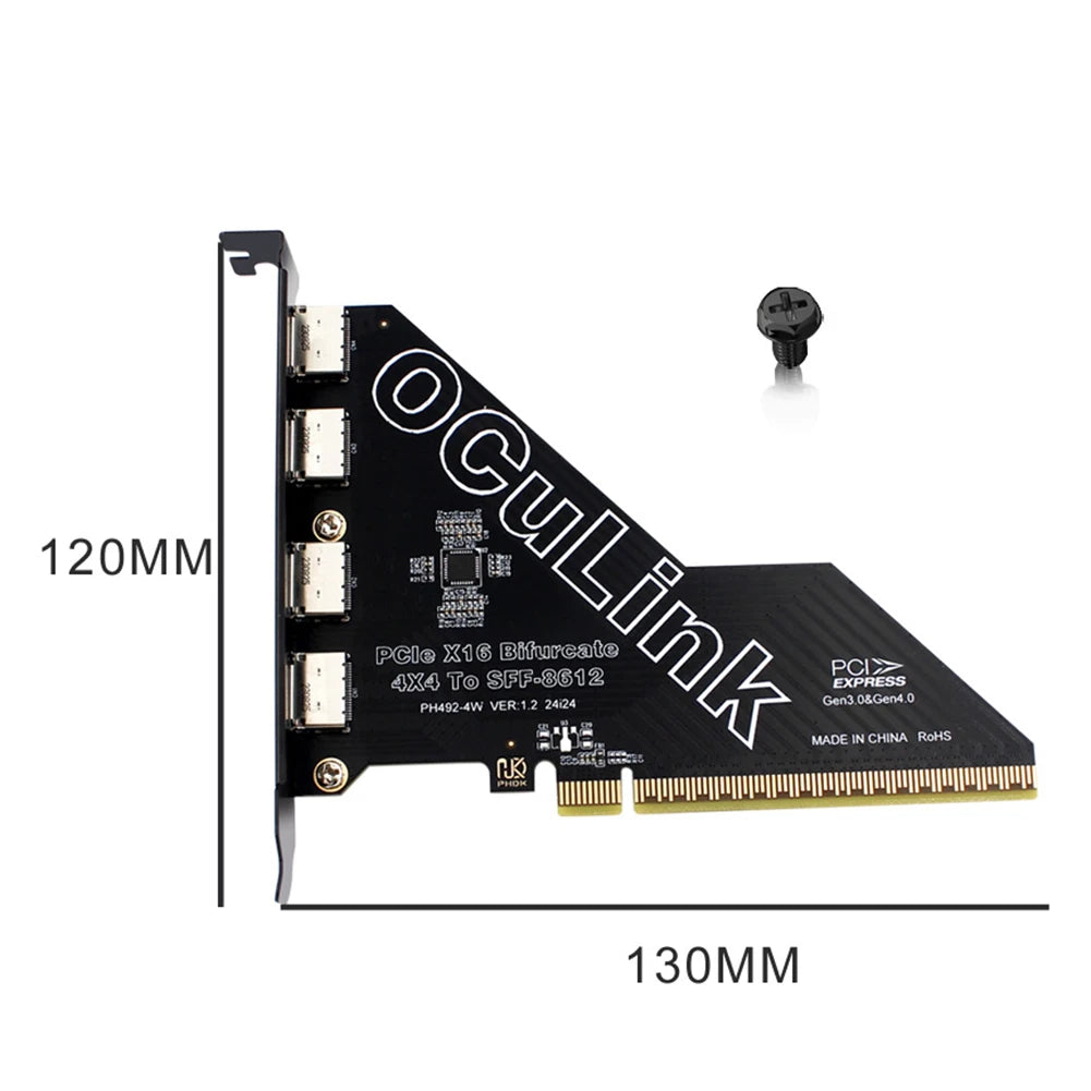 PCIe X16 SFF 8611&8612 Adapter Card PCI Express PCI-E SSD Convert