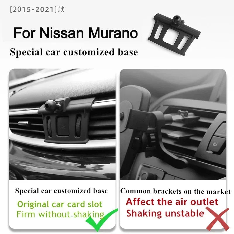 2015-2021 For Nissan Murano Mobile Phone Holder Wireless Charger Car Mount Navigation Bracket GPS Support 360 Rotating Zpaxo