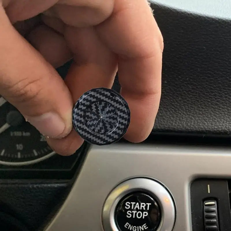 Push Start Button Cover Carbon Fiber Ignition Protective Interior