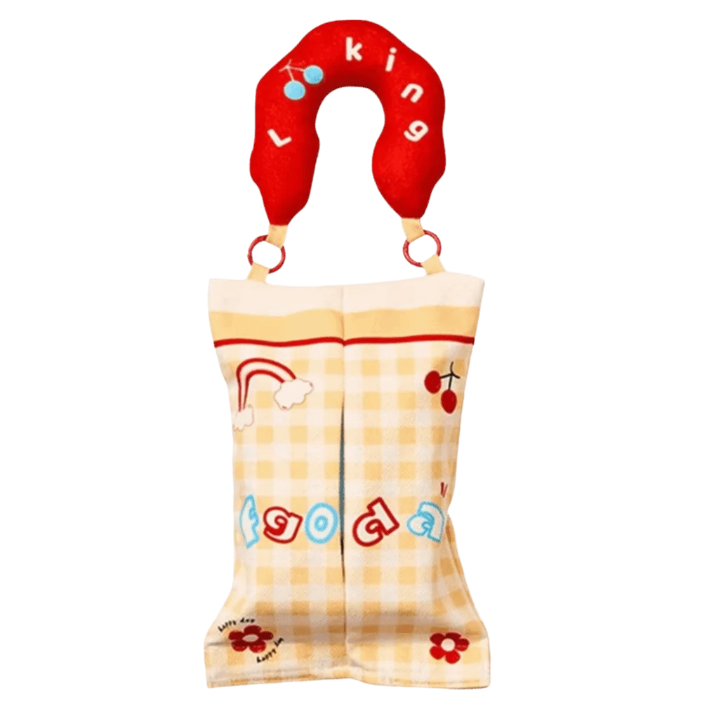 Handle Hanging Tissue Storage Bag Cute Design Decorative Items Zpaxo Yellow