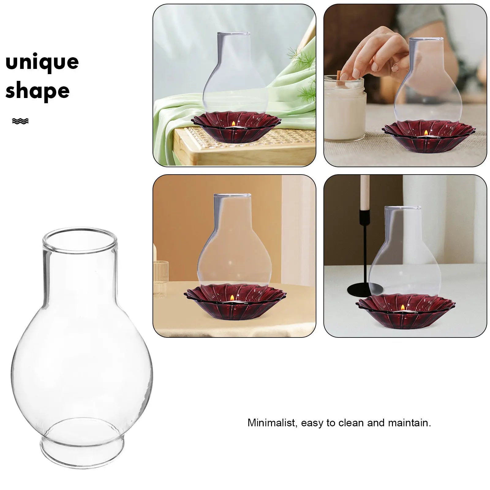 Clear Glass Cover Open Ended Tube Shade Delicate Romantic Transparent