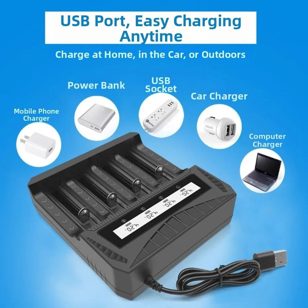 4 Slots Lithium Battery Charger 1 2V-1 5V Ni-MH 3 7V-4 2V Li-ion LCD Zpaxo