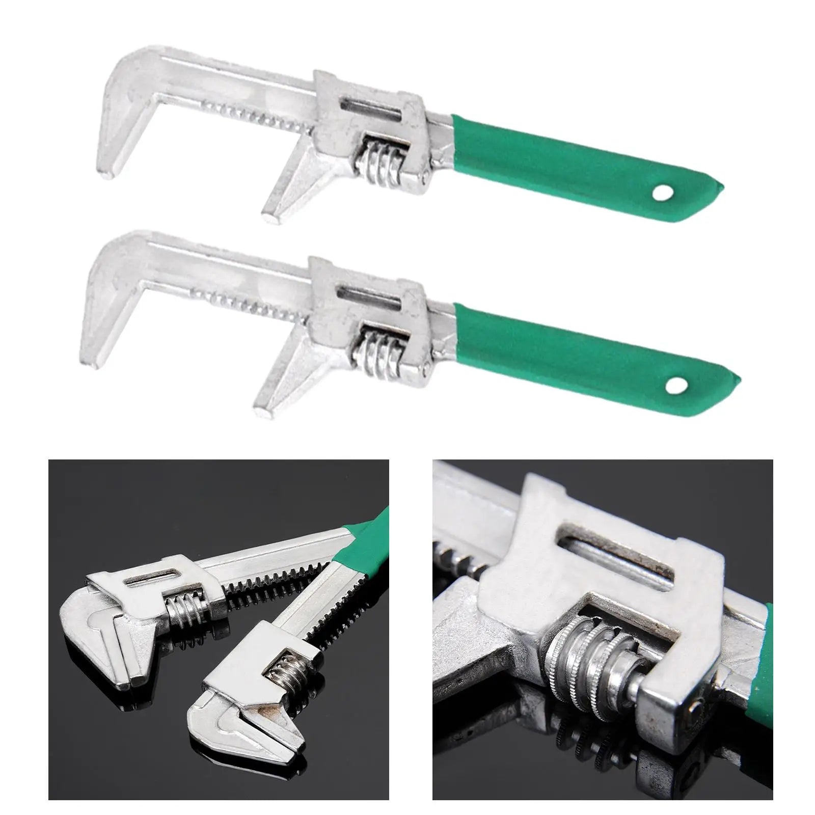 F Type Adjustable Wrench Steel Versatile Plumbing Repair Hand Tools Wide Mouth Wrench Right Angle Spanner for DIY Project Zpaxo