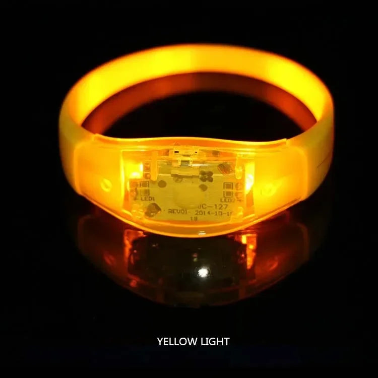 Led Sound Control Bracelet Flashing Wristband Vibration Glow Dark