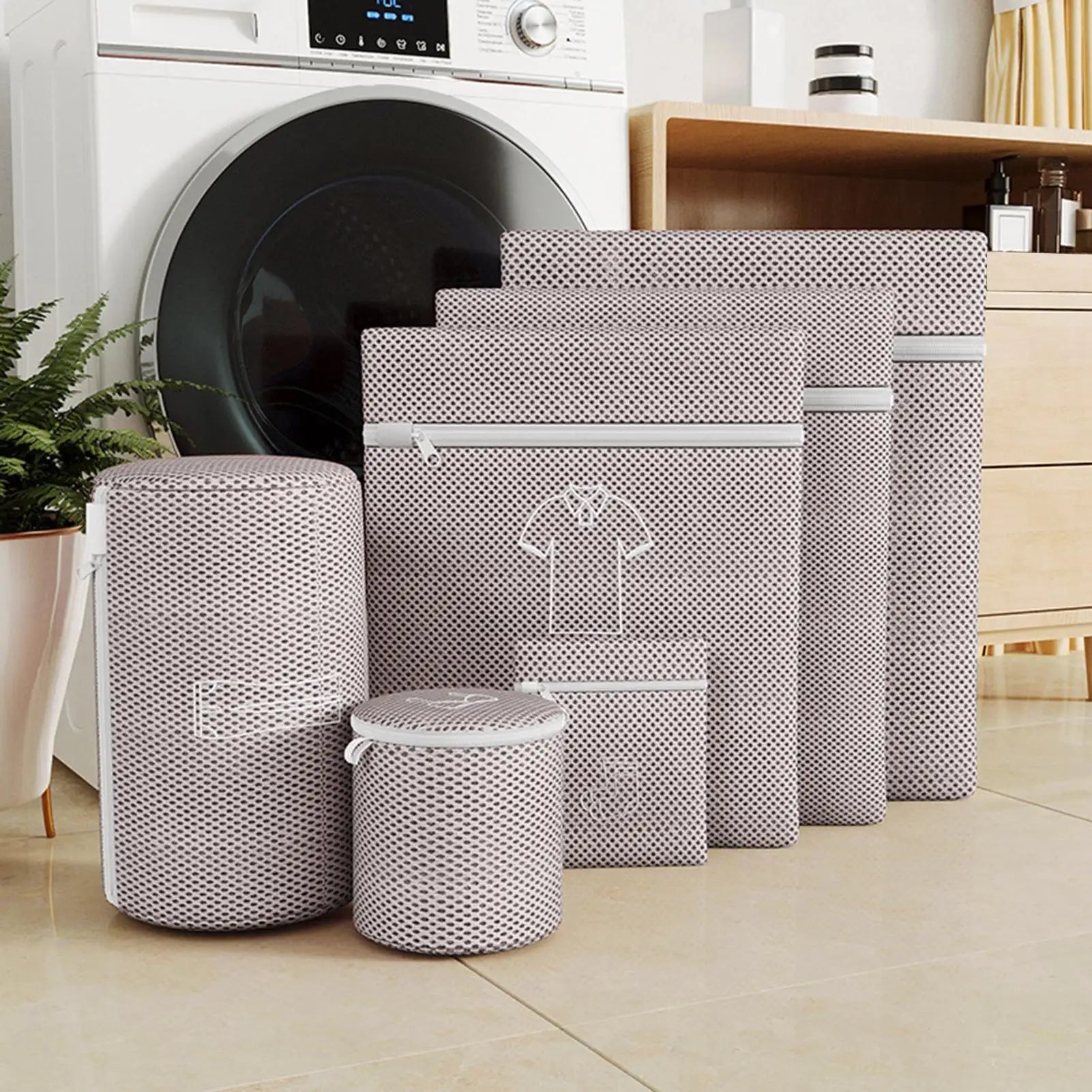 Mesh Laundry Bags 6 Pieces Anti-Knot Underwear Fine Net with Zipper Machine Washable Anti-Deformation Laundry Mesh Wash Bags Zpaxo