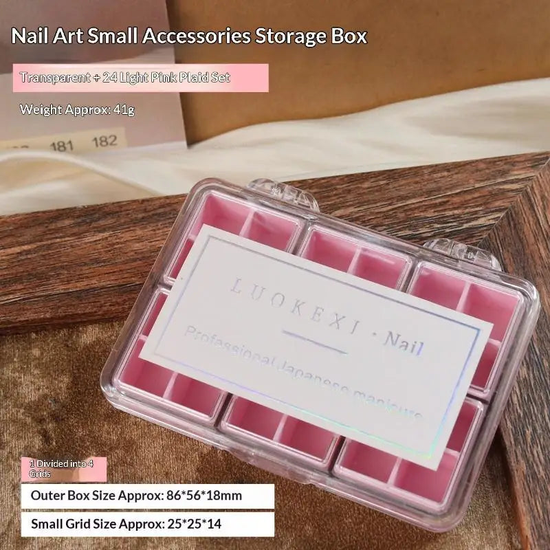 M24Grids Nail Decoration Accessories Storage Box Transparent Jewelry Zpaxo A2