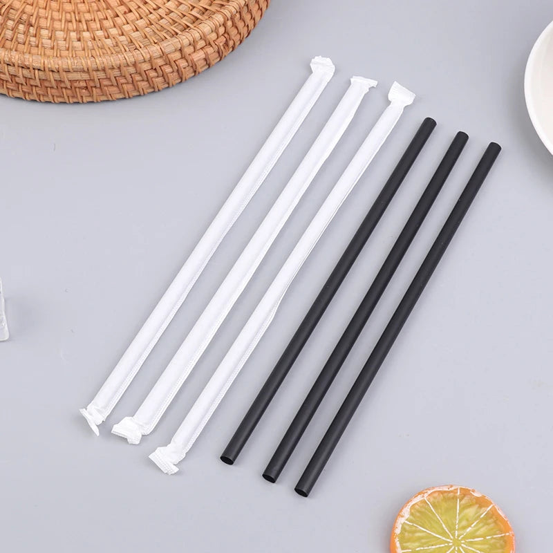 100-Pack Flexible Plastic Drinking Straws – Colorful Party Straws Drinking Straws Zpaxo