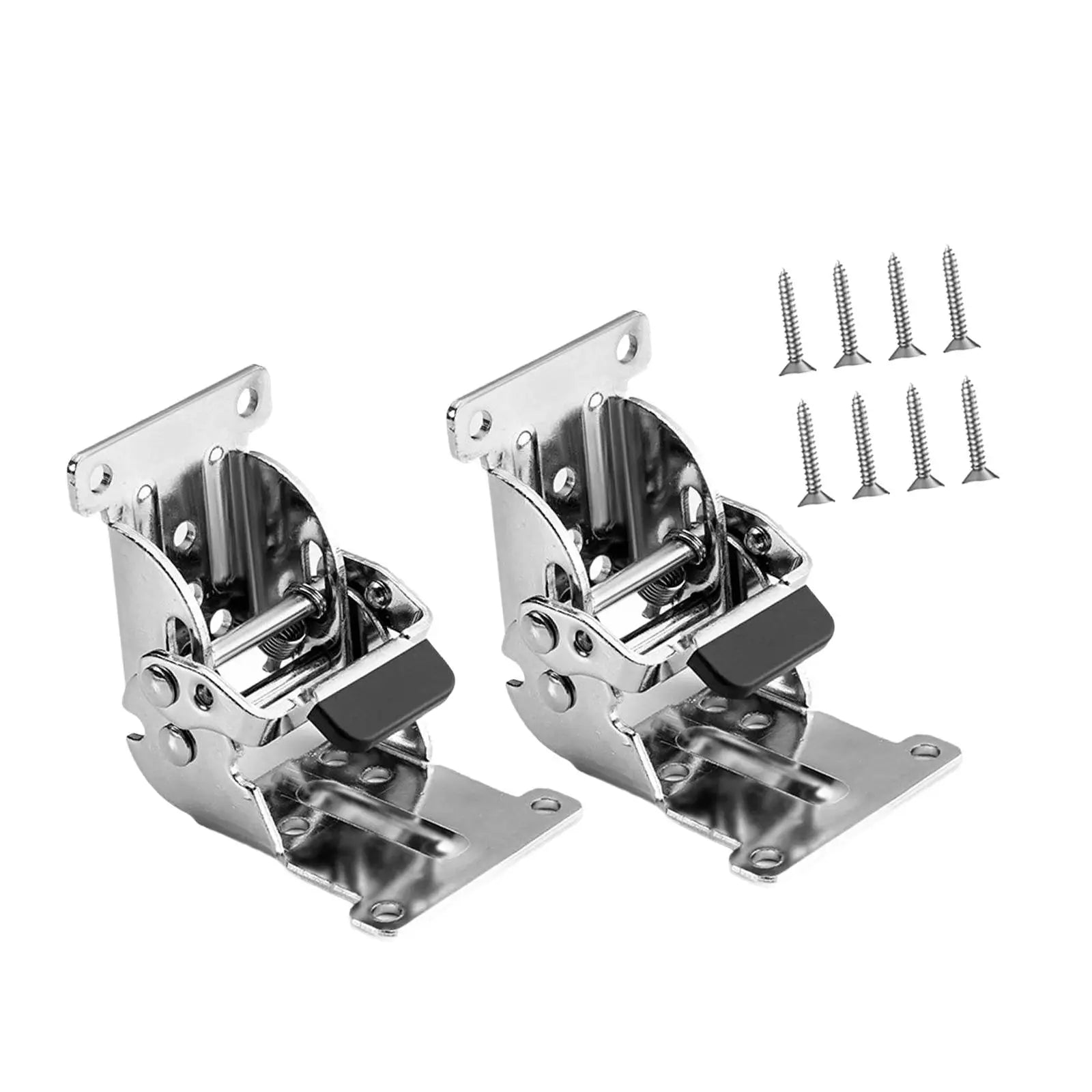 2x Furniture Leg Hinges Folding Accessory 0-90-180 Degree Simple Assembly Multifunctional Lock Extension Support Self Locking Zpaxo Silvery