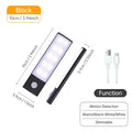 Motion Sensor LED Under Cabinet Light, Ultra Thin Wireless USB Rechargeable Closet Wardrobe Lamp for Kitchen Bedroom Indoor Zpaxo 3 Color in one Lamp Black 10CM