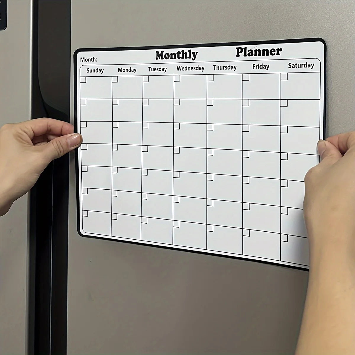 Magnetic Refrigerator Dry Erase Calendar Monthly Planner Whiteboard Record Message Board Memo Pad Fridge Magnets Kitchen Decor Zpaxo WHITE