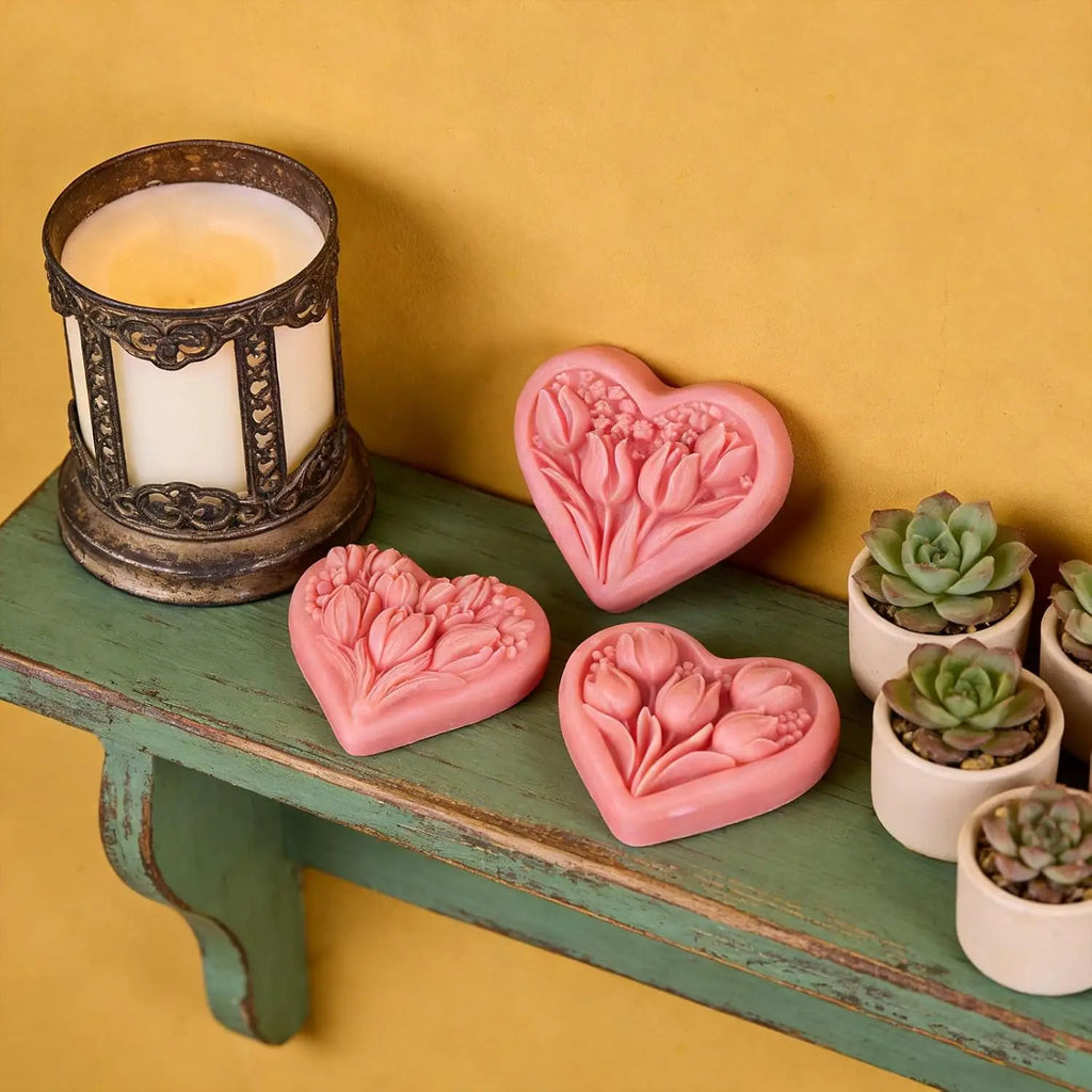 3D Tulip Heart Silicone Mold – Candle, Soap & Resin DIY Silicone Craft Mold Zpaxo