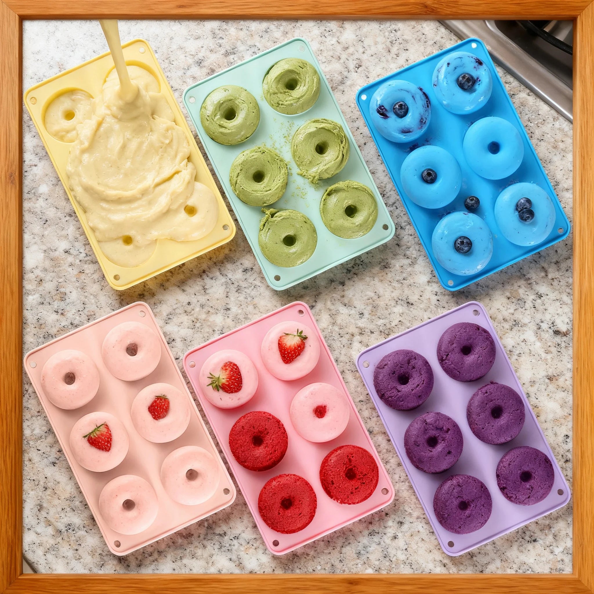 6-Cavity Silicone Donut Mold – Non-Stick Baking Mold Silicone Baking Mold Zpaxo
