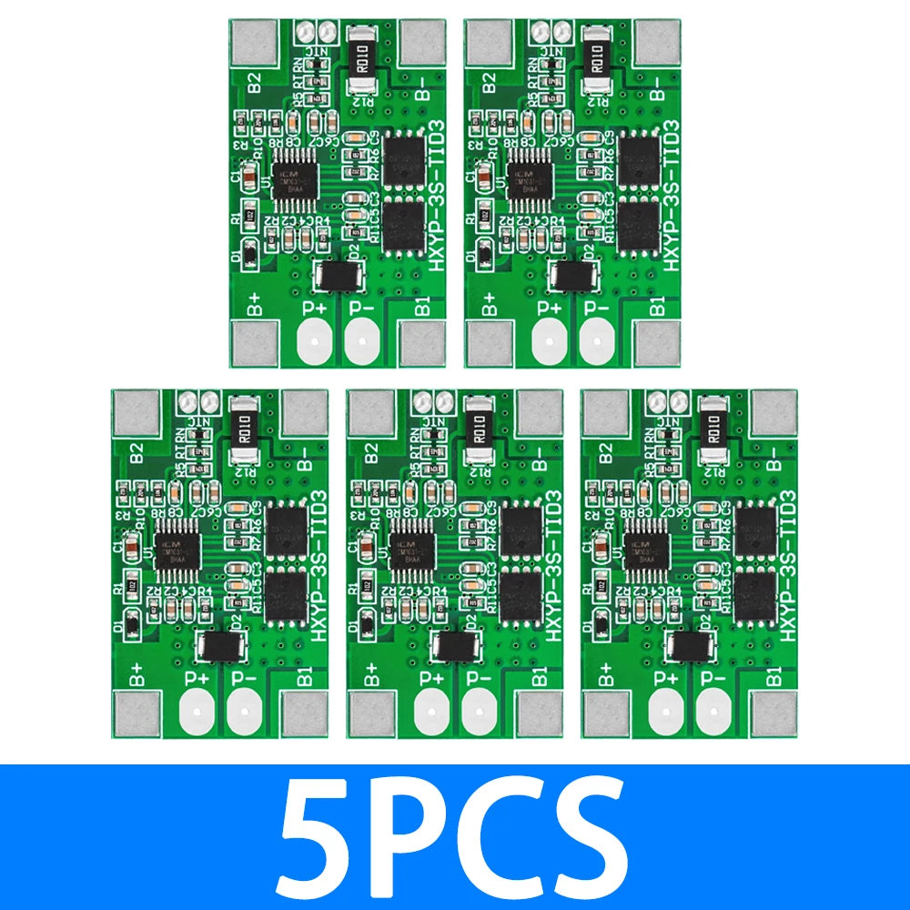 3S 12 6V Li-ion BMS Protection Board 10A Triple Overcharge Zpaxo 5pcs