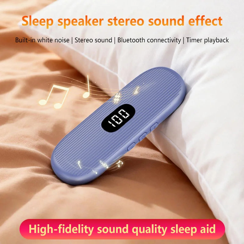 Under Pillow Bone Conduction Bluetooth Speaker White Noise Sleep Aid Soundbar LED Display TF MP3 Music Player Timed Shutdown Zpaxo