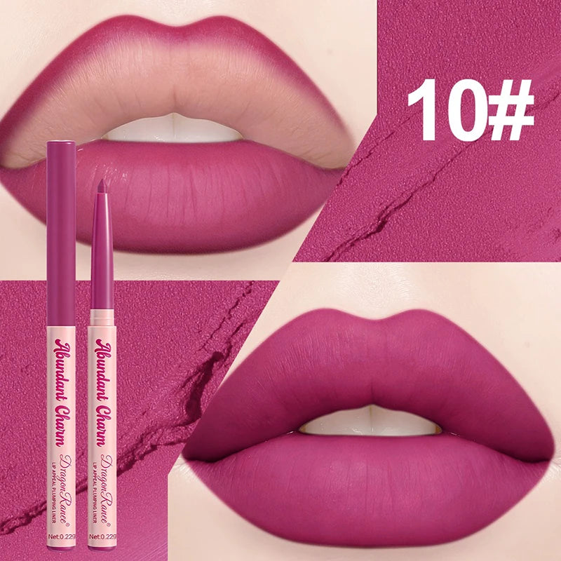 Matte Lip Liner Pen Long-Lasting Waterproof Sweatproof Easy Coloring Lipstick Pencil Lip Contour Outline Makeup Lipliner Crayon Zpaxo 10