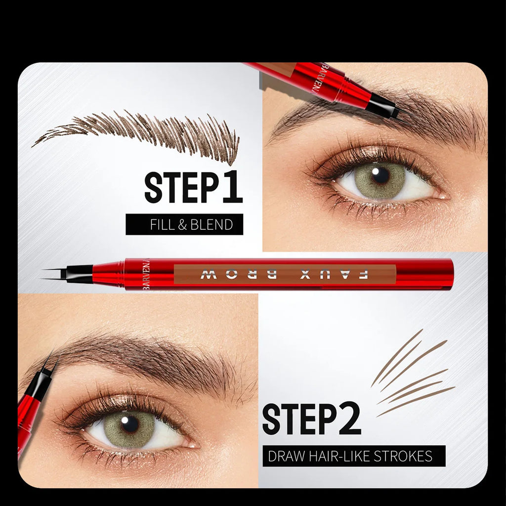 Ultra-fine Liquid Eyebrow Pencil Double-claw Long Lasting Easy Grip
