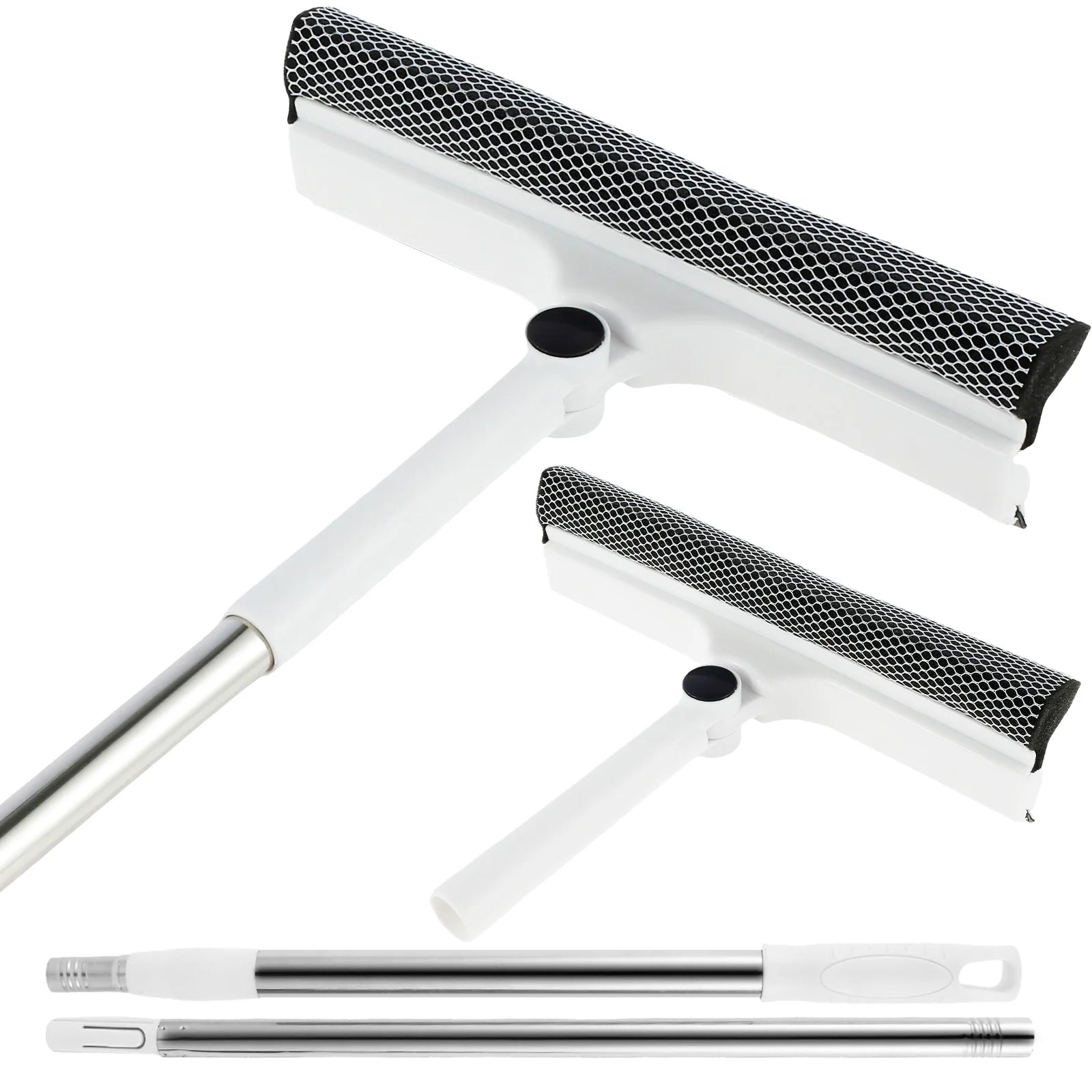 53 Inch Window Cleaner 2-in-1 Sponge Squeegee & Scrubber 180-Degree Rotatable Window with Extendable Outdoor For Glass Mirror Zpaxo SET1