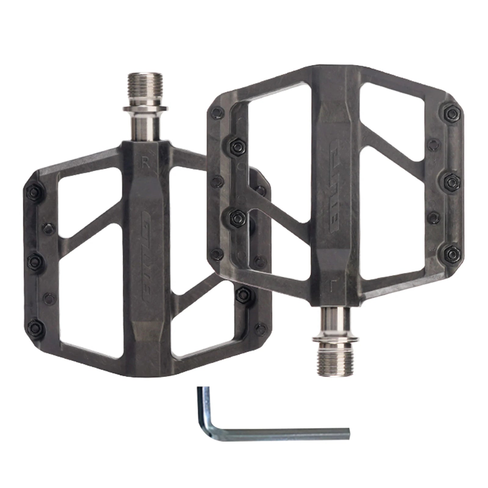 1 Pair Ultralight Mountain Bike Pedals 3 Bearings Titanium Shaft Flat