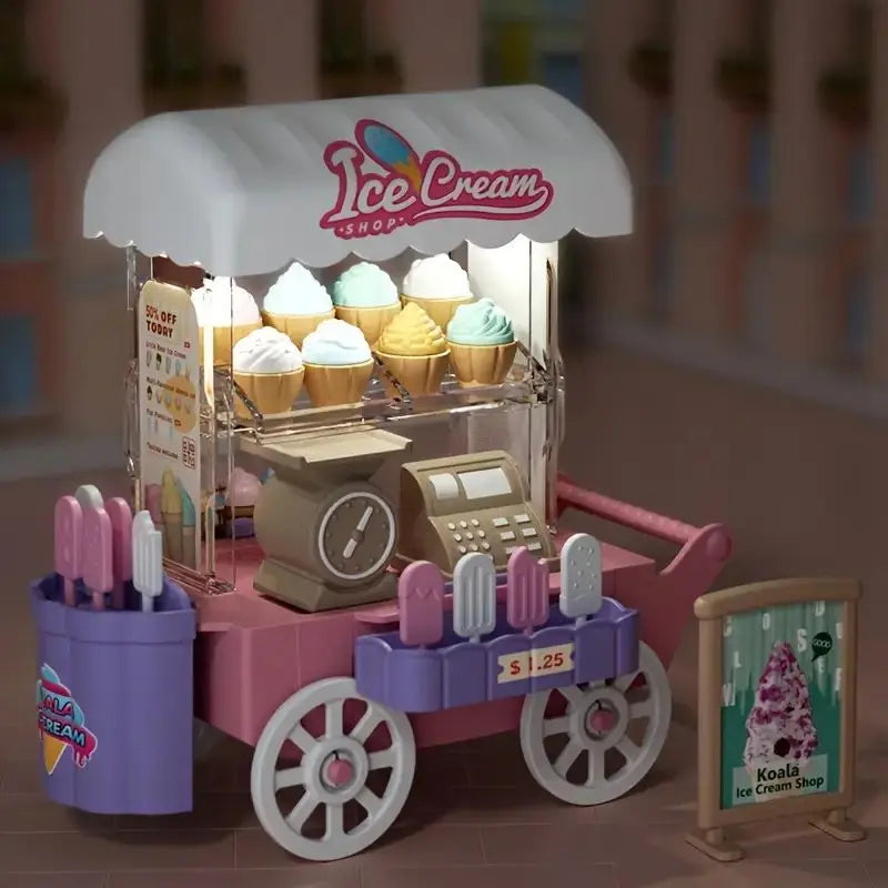 Dollhouse Scenery Decor DIY Mini Model Toy Vending Carts Miniature