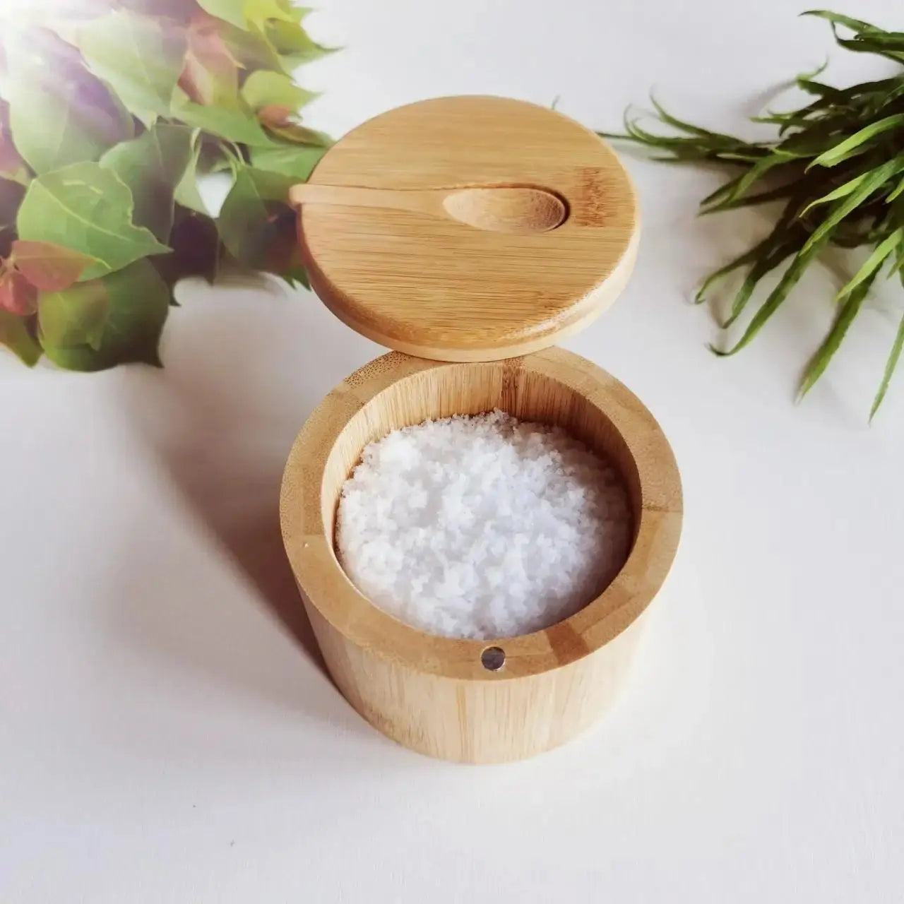 Salt Seasoning Jars Pepper Jar Bamboo Condiment Box Bowl Storage Pot Set Wood Sugar Container Holder Lid Function Multi Bowls Zpaxo 1pcs