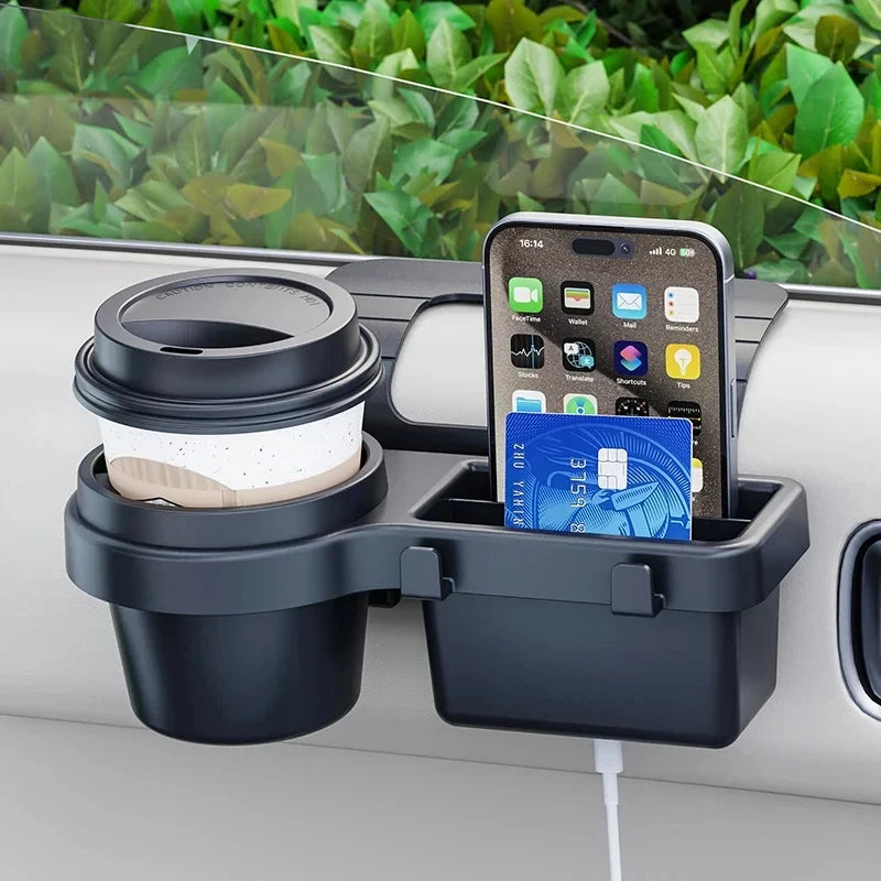 Car Cup Stand Phone Holder Mount Tray Side Door Window Storage Barrel