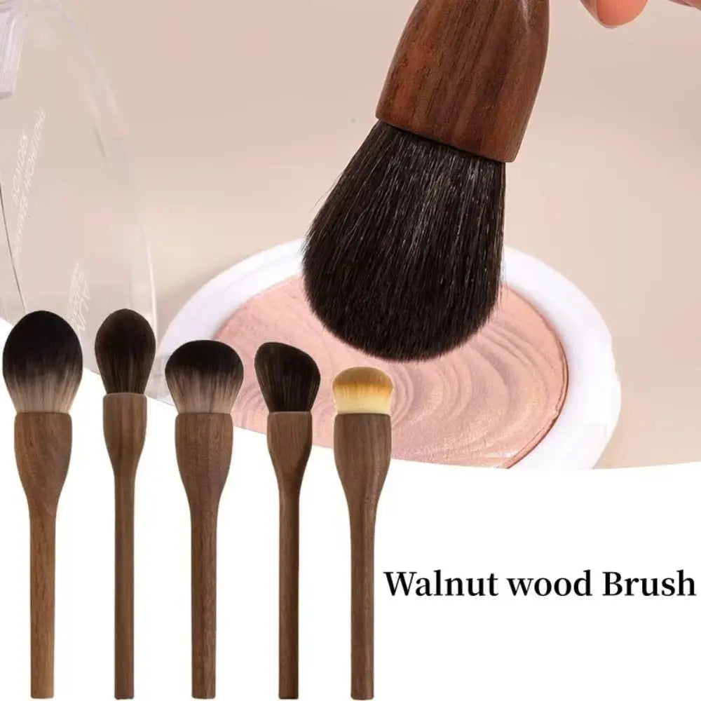 Handle Makeup Brush Retro Make Up Tool Blush Soft Walnut Loose Zpaxo