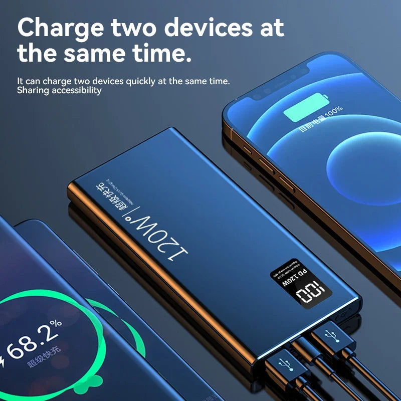 80000mAh Power Bank 120W Fast Charging 100 Sufficient Capacity Zpaxo