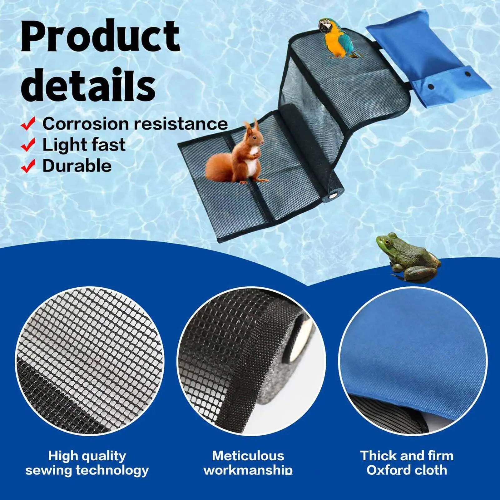 Pool Animal Escape Ramp Swimming Pools Floating Animals Rescue Tool Versatile Animal Saving Safety Net Pads Ladder for Lizards Zpaxo