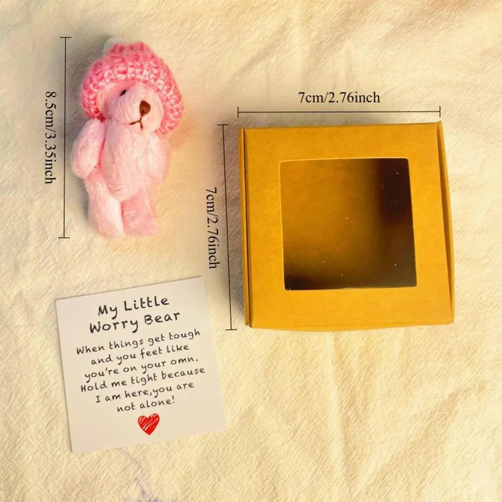 Plush Bear Cute Bear Stuffed Animal With Card Handmade Cute Pet Buddy With Inspirational Card Positive Home Decor For Women Men Zpaxo Pink United States