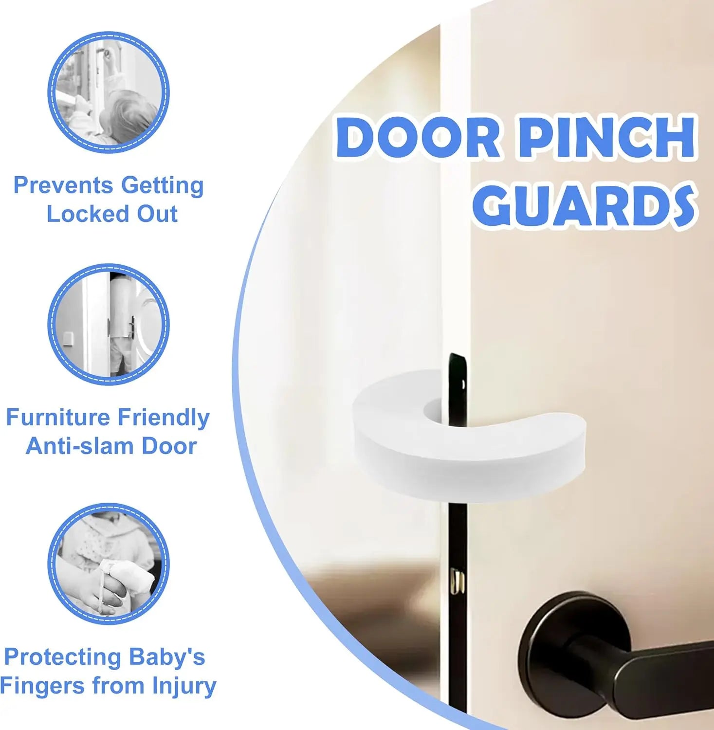 Foam Door Finger Pinch Guard – Child & Pet Safety (6/12 Pack)