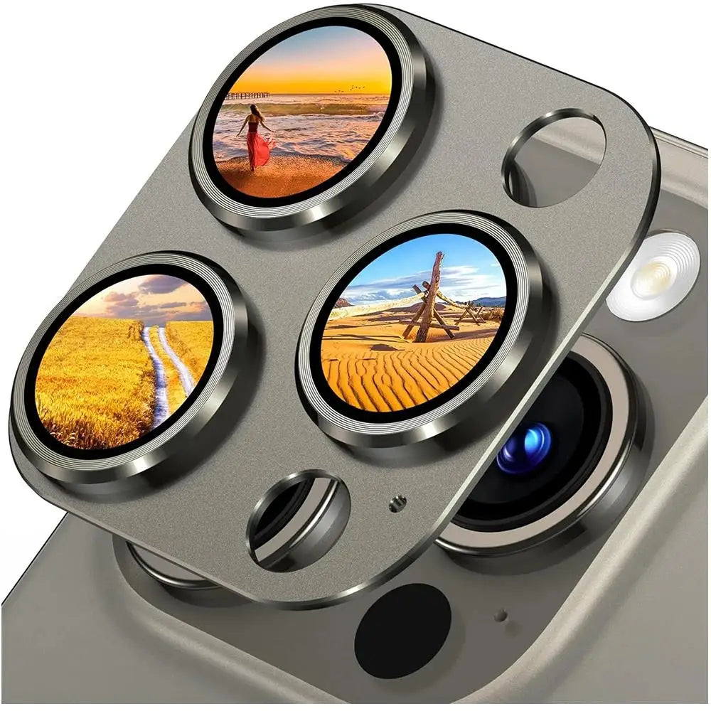 9999D Metal Tempered Glass Full Coverage Camera Lens Protector for iPhone 16 Pro Max 15 Pro 14 Plus Black Protection Accessories Zpaxo Gray For iPhone 14
