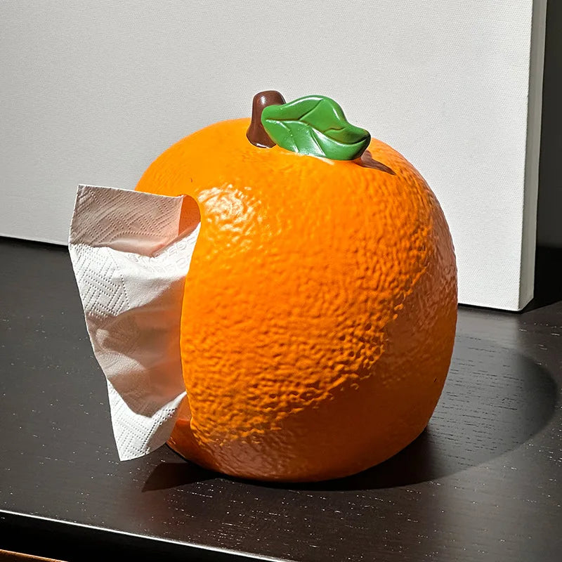 New Orange Tissue Box, Household Living Room Tissue Dispenser, Tabletop Decorative Ornament, Cartoon Napkin Tissue Storage Box Zpaxo