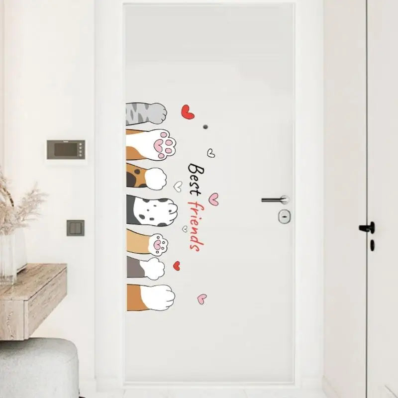 Door Sticker Lovely Kitten Designing Decoration Decal Bedrooms