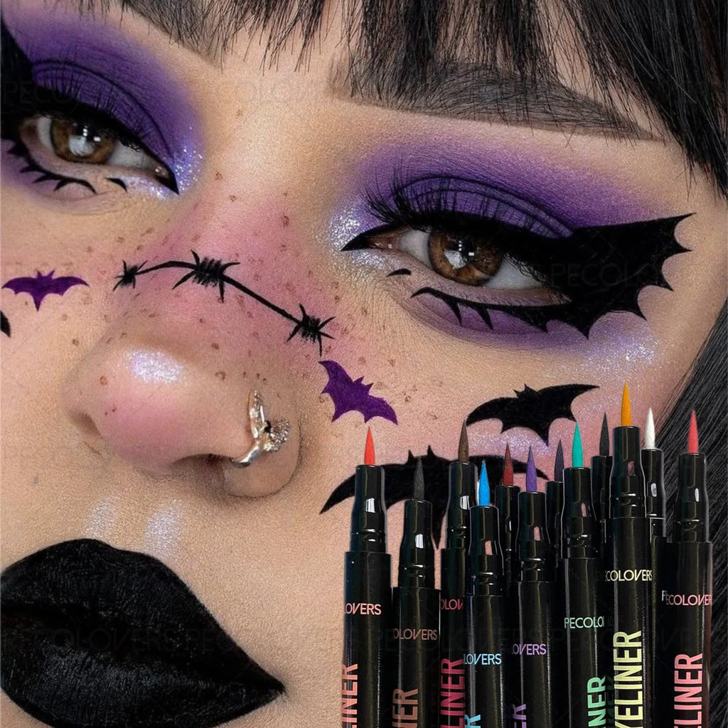 1PC Vibrant Colorful Liquid Eyeliner Pen, Ultra-fine Pen Tip, Smooth Finish, Waterproof,Suitable for Halloween, Christmas Makeup Zpaxo