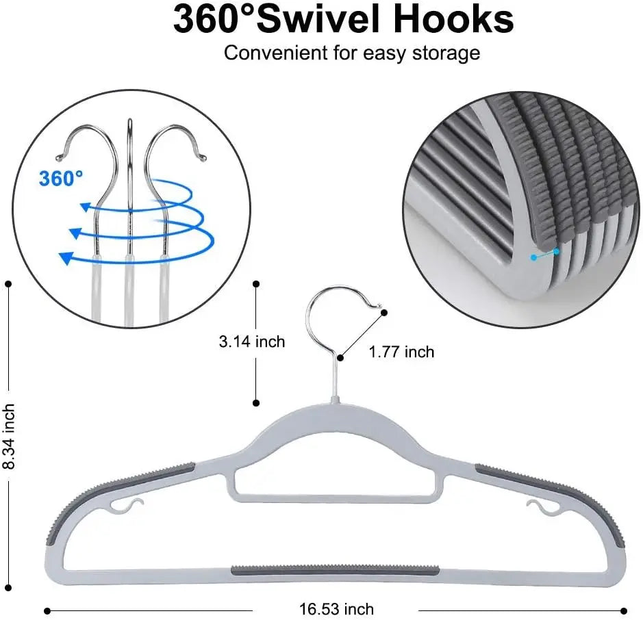 10 Piece Set Of Heavy-Duty Dry And Wet Hangers With Anti Slip Pads Saving Space With a 0.2-Inch Thick Ultra Light Organizer Zpaxo