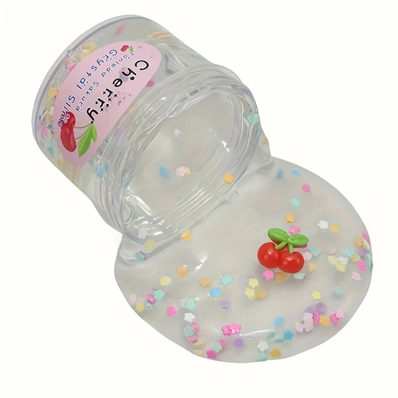 Crystal Mud Slime Fruit Coconut Soft Ceramic Chip Slice Decompressing Zpaxo WHITE