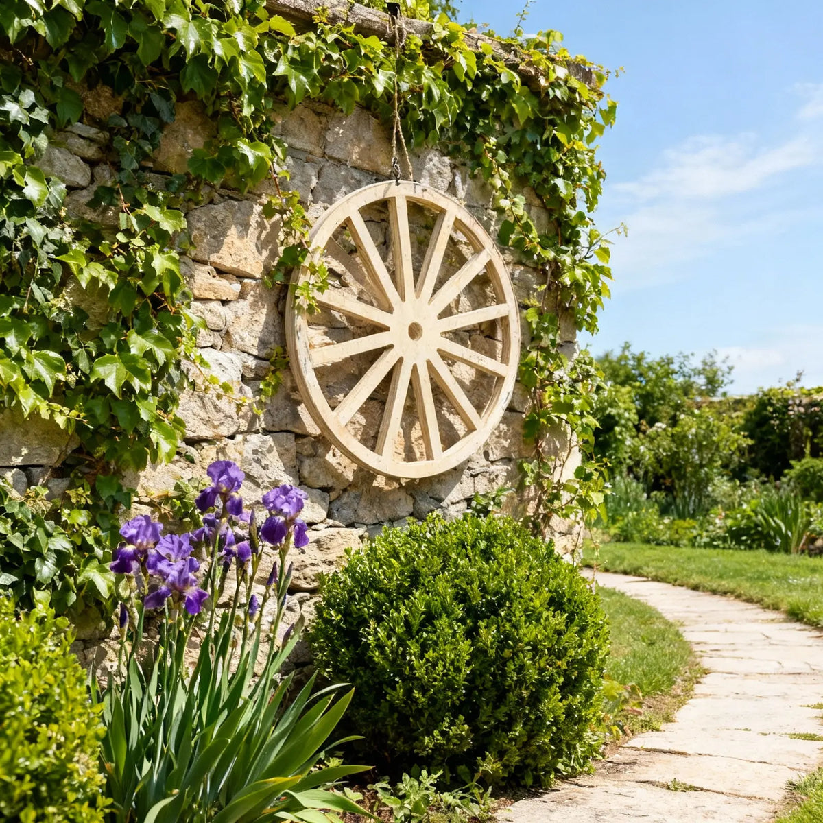Vintage Wooden Wagon Wheel Wall Decor Rustic Unfinished Blank Art Zpaxo Default Title