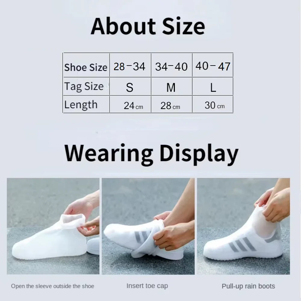 2PCS Silicone Shoe Covers, Durable, Waterproof, Anti-Slip, Foldable and Reusable, Suitable for Outdoor Travel in Rainy and Snowy Zpaxo