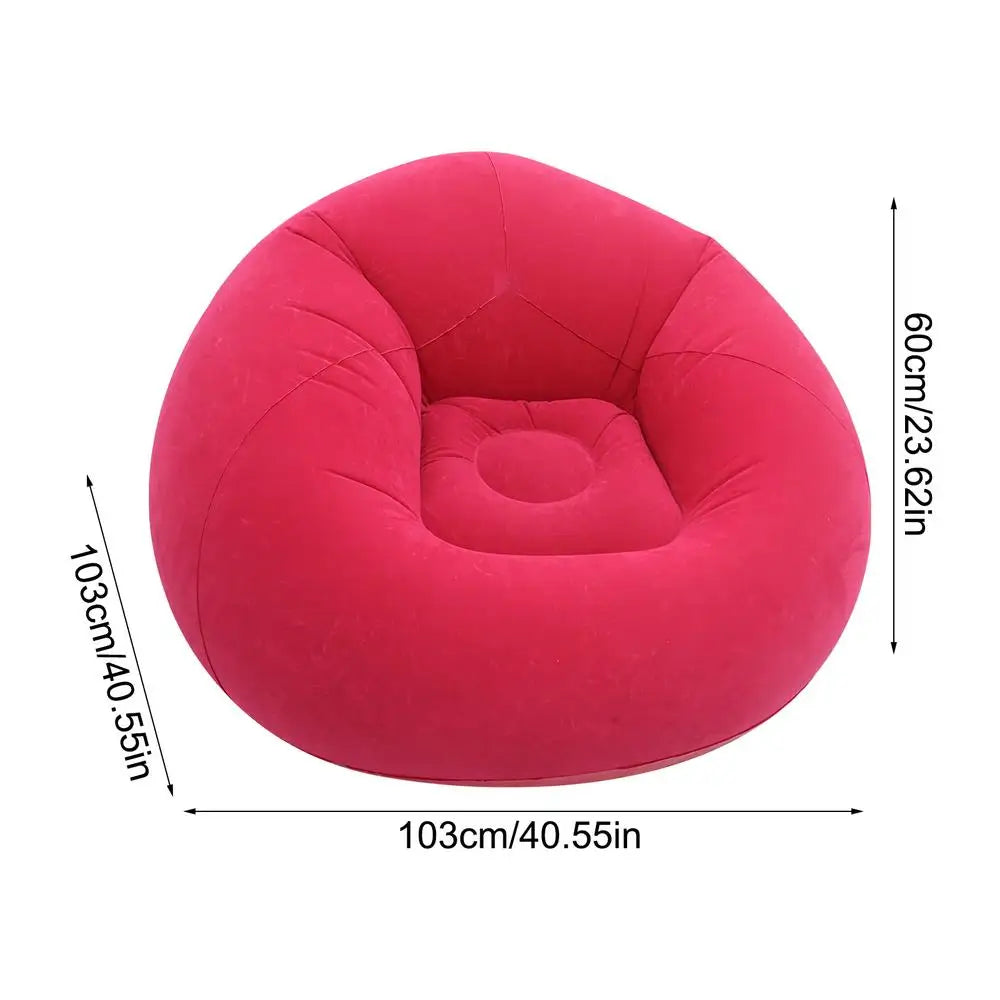Inflatable Lazy Sofa Air Chair – Portable Beach & Camping Seat Inflatable Lounge Chair Zpaxo Red